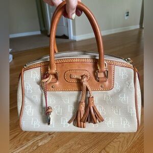 Dooney and Bourke Leather and Canvas Handbag